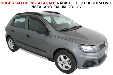 RACK DE TETO DECORATIVO UNIVERSAL APLICÁVEL ATÉ 1,54M (PRETO) INSTALADO EM UM GOL G7