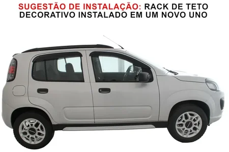 RACK DE TETO DECORATIVO UNIVERSAL APLICÁVEL ATÉ 1,54M (PRETO) INSTALADO EM UM UNO