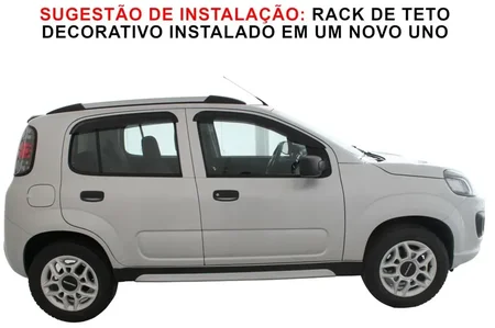 RACK DE TETO DECORATIVO UNIVERSAL APLICÁVEL ATÉ 1,54M (PRETO C/ PRATA-ALUMINIUM) INSTALADO EM UM UNO